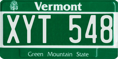 VT license plate XYT548