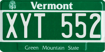 VT license plate XYT552