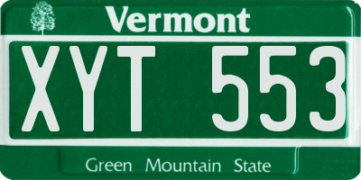 VT license plate XYT553