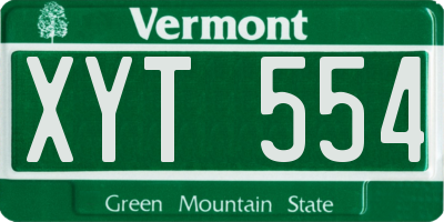 VT license plate XYT554