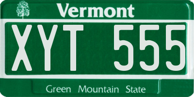 VT license plate XYT555
