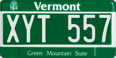 VT license plate XYT557