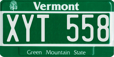 VT license plate XYT558