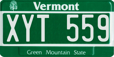 VT license plate XYT559