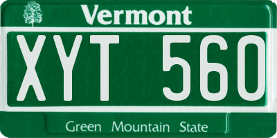 VT license plate XYT560