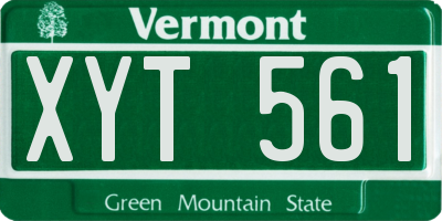 VT license plate XYT561