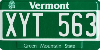 VT license plate XYT563