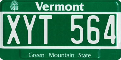 VT license plate XYT564