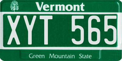 VT license plate XYT565