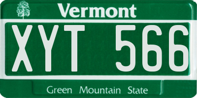 VT license plate XYT566