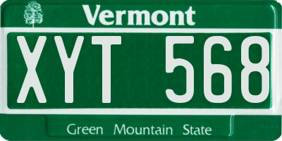 VT license plate XYT568