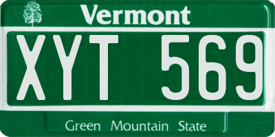 VT license plate XYT569
