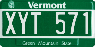 VT license plate XYT571