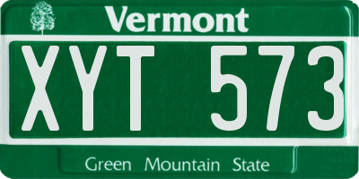 VT license plate XYT573