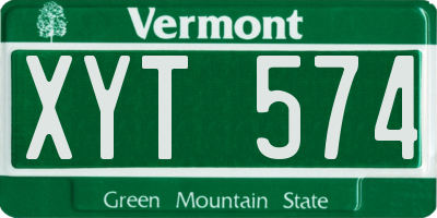 VT license plate XYT574