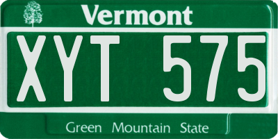 VT license plate XYT575