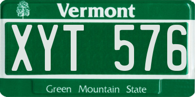 VT license plate XYT576