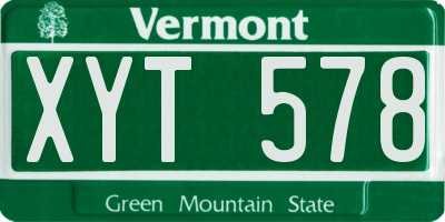 VT license plate XYT578