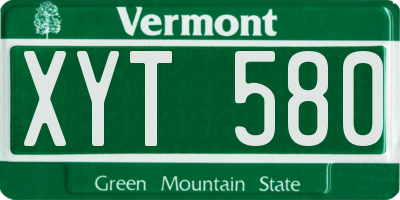 VT license plate XYT580