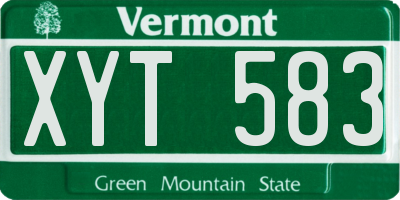 VT license plate XYT583