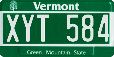 VT license plate XYT584