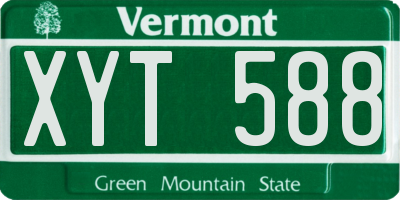 VT license plate XYT588