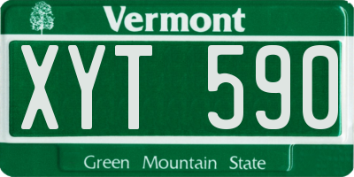 VT license plate XYT590