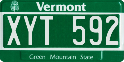 VT license plate XYT592