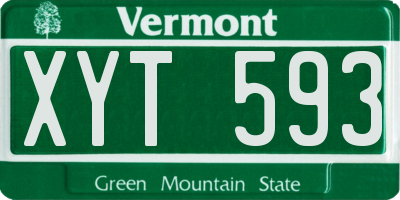 VT license plate XYT593