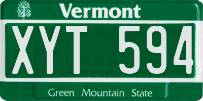 VT license plate XYT594