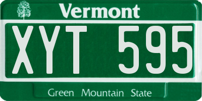 VT license plate XYT595