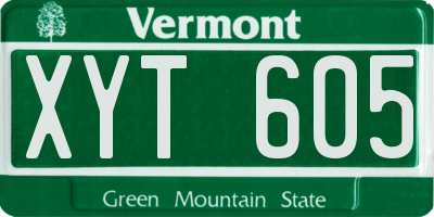 VT license plate XYT605
