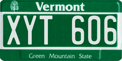 VT license plate XYT606