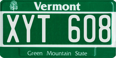 VT license plate XYT608
