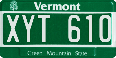 VT license plate XYT610