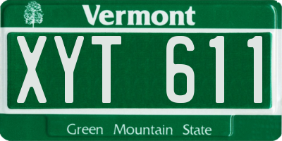 VT license plate XYT611