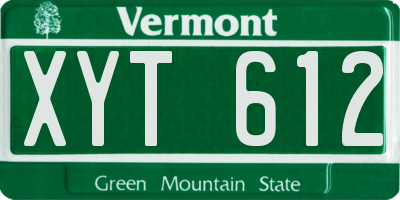VT license plate XYT612