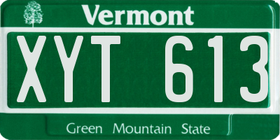 VT license plate XYT613