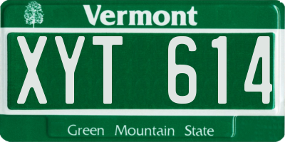 VT license plate XYT614