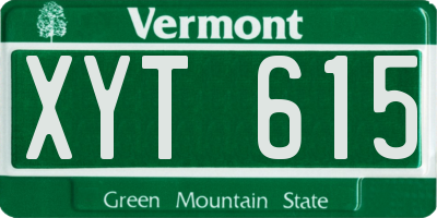 VT license plate XYT615