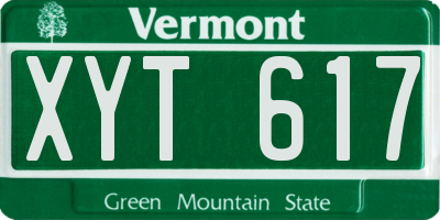 VT license plate XYT617