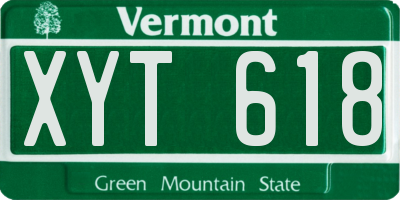 VT license plate XYT618