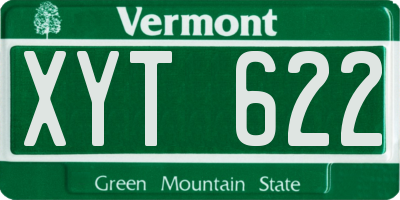 VT license plate XYT622