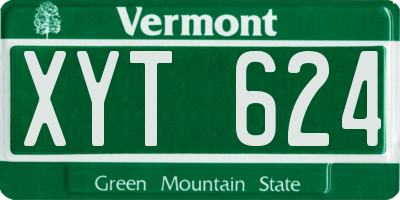 VT license plate XYT624