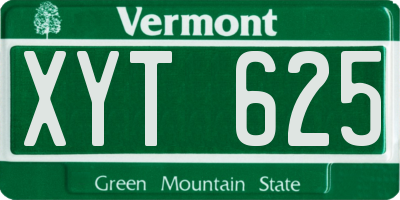 VT license plate XYT625