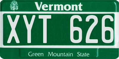 VT license plate XYT626