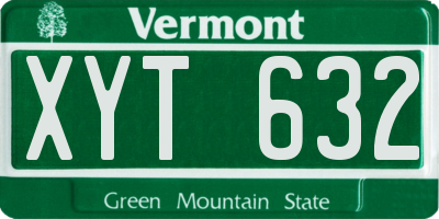 VT license plate XYT632