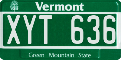 VT license plate XYT636