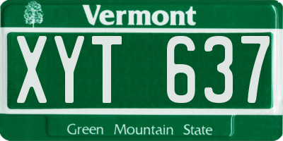 VT license plate XYT637