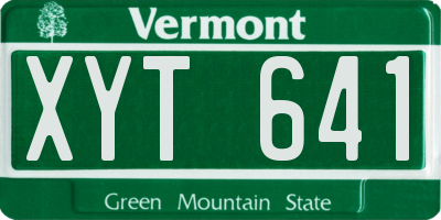 VT license plate XYT641